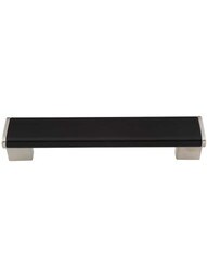 Tenor Cabinet Pull - 6 5/16 inch Center-to-Center in Espresso Brown/Satin Nickel.